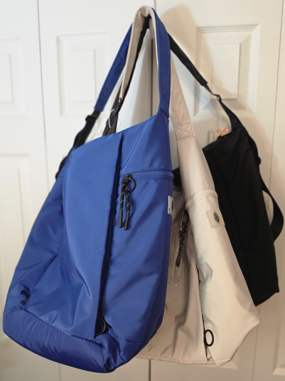 Free People No Time Zones Carryall Tote In Blue Black Or Off White NWT